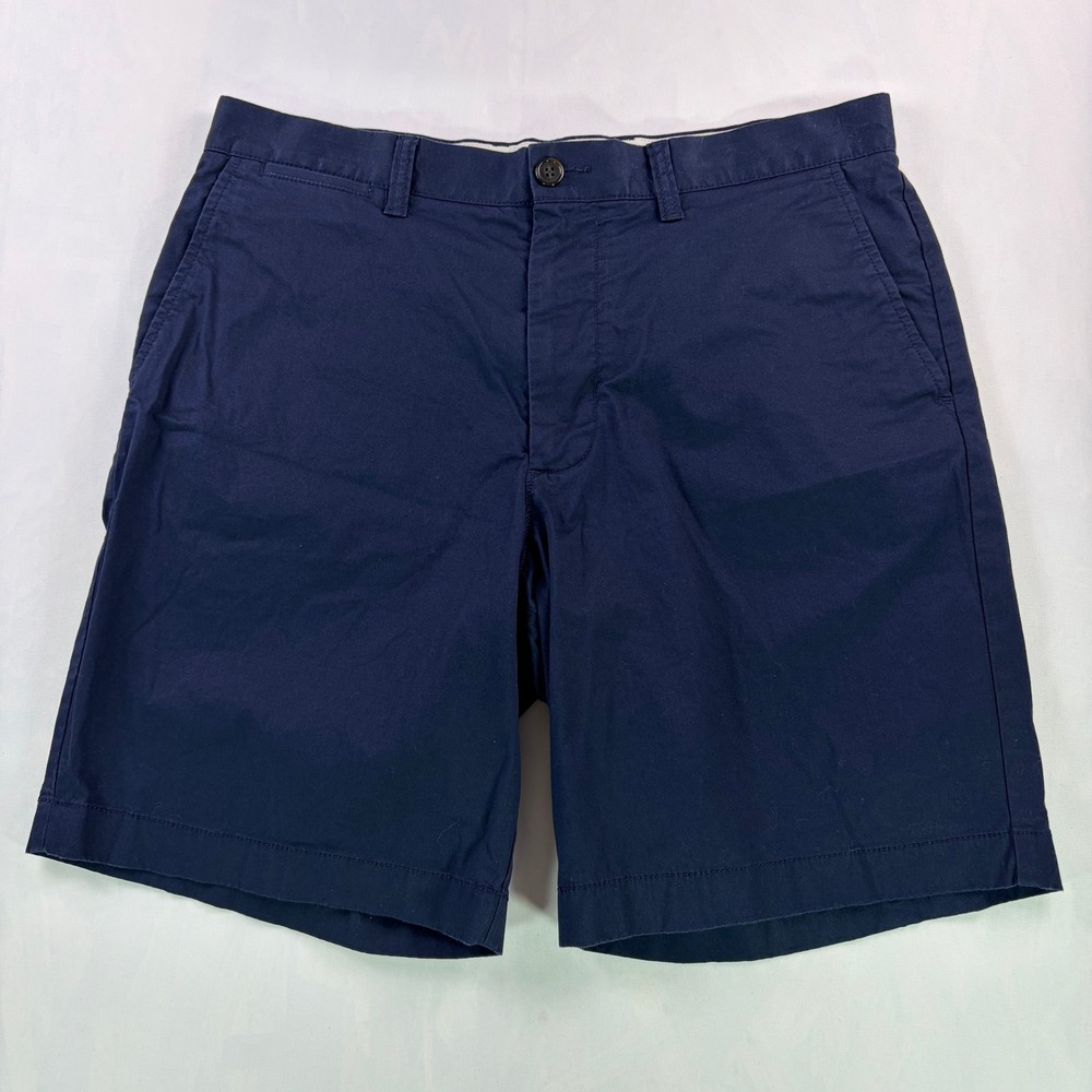 J.Crew Oarsman Portsider Chino Shorts Mens 33 Navy Blue 9" Stretch Cotton